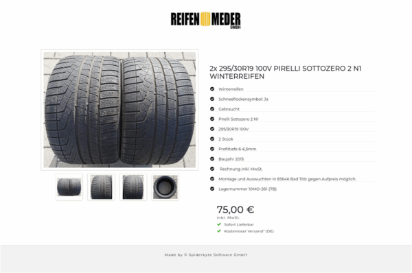 2x 295/30R19 100V PIRELLI SOTTOZERO 2 N1 WINTERREIFEN #4860 – Bild 5