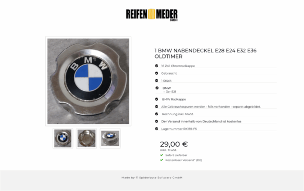 1 BMW NABENDECKEL E28 E24 E32 E36 OLDTIMER #1TBU – Bild 4