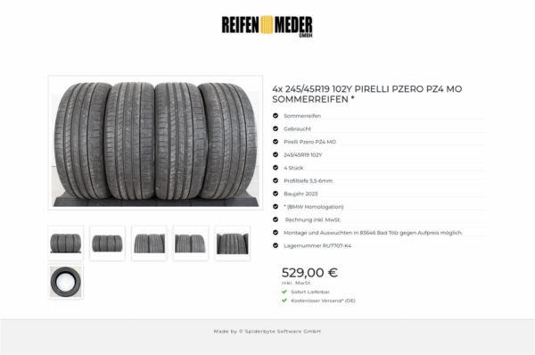 4x 245/45R19 102Y PIRELLI PZERO PZ4 MO SOMMERREIFEN * #1DPA – Bild 7