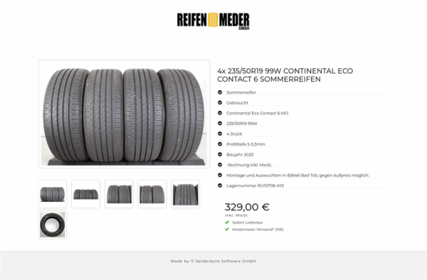 4x 235/50R19 99W CONTINENTAL  ECO CONTACT 6 SOMMERREIFEN #1RJT – Bild 7
