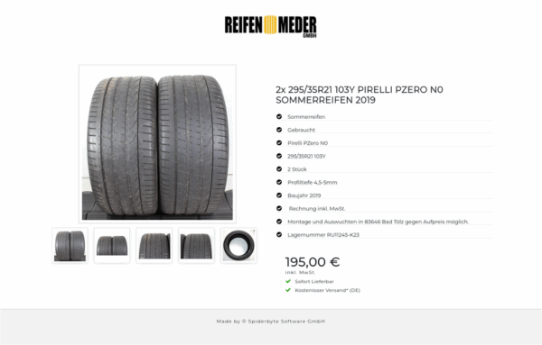 2x 295/35R21 103Y PIRELLI PZERO N0 SOMMERREIFEN 2019 #1V3Q – Bild 6