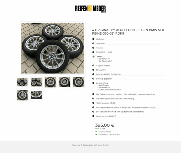 4 ORIGINAL 17" ALUFELGEN FELGEN BMW 5ER REIHE G30 G31 RDKS  #9422 – Bild 8