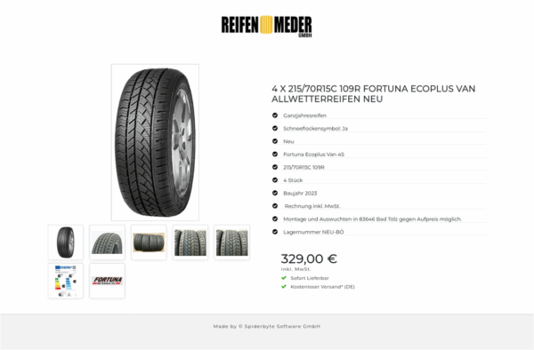 4 X 215/70R15C 109R FORTUNA ECOPLUS VAN ALLWETTERREIFEN NEU #1LQH – Bild 8