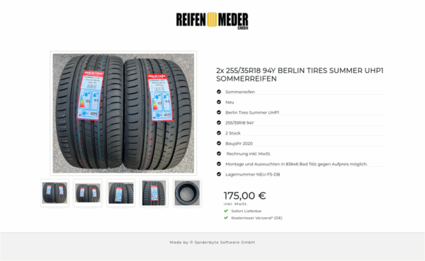2x 255/35R18 94Y BERLIN TIRES SUMMER UHP1 SOMMERREIFEN #19GL – Bild 6
