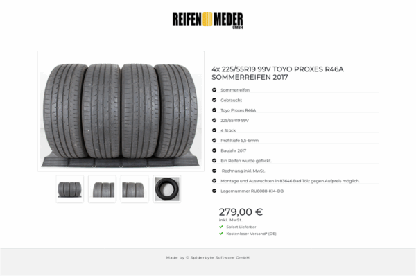4x 225/55R19 99V TOYO PROXES R46A SOMMERREIFEN 2017 #18DH – Bild 5