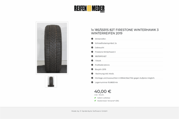 1x 185/55R15 82T FIRESTONE WINTERHAWK 3 WINTERREIFEN 2019 #1IAY – Bild 2