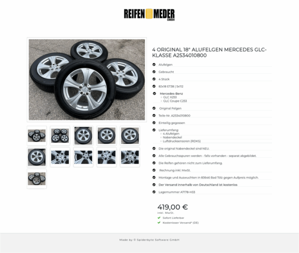 4 ORIGINAL 18" ALUFELGEN MERCEDES GLC-KLASSE A2534010800 #1F2L – Bild 12