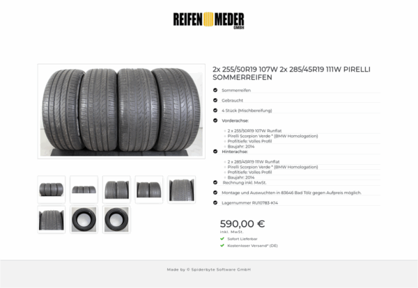 2x 255/50R19 107W 2x 285/45R19 111W PIRELLI SOMMERREIFEN #1S1M – Bild 9