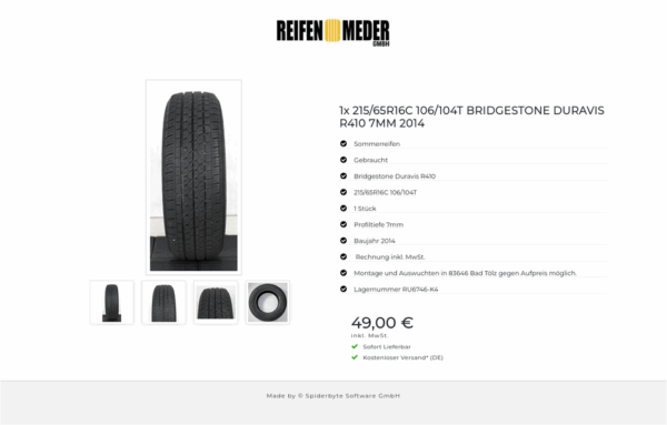 1x 215/65R16C 106/104T BRIDGESTONE DURAVIS R410 7MM 2014 #1APN – Bild 5