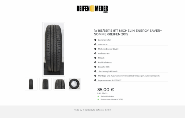 1x 165/65R15 81T MICHELIN ENERGY SAVER+ SOMMERREIFEN 2015 #1KQP – Bild 5