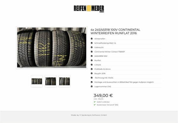 4x 245/45R18 100V CONTINENTAL WINTERREIFEN RUNFLAT 2016 #1V9Q – Bild 4