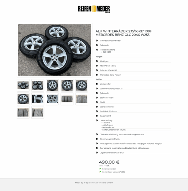 ALU WINTERRÄDER 235/65R17 108H MERCEDES BENZ GLC 204X W253 #116I – Bild 13