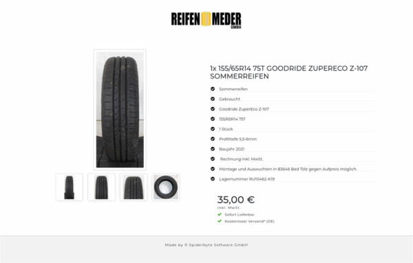 1x 155/65R14 75T GOODRIDE ZUPERECO Z-107 SOMMERREIFEN #1Q0Y – Bild 5