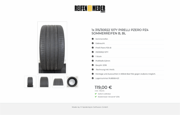 1x 315/30R22 107Y PIRELLI PZERO PZ4 SOMMERREIFEN B, BL #1J1V – Bild 5