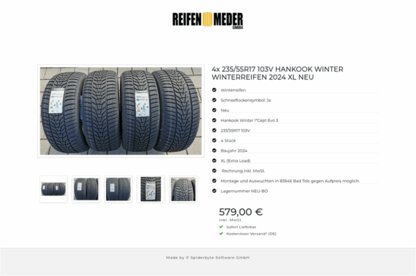 4x 235/55R17 103V HANKOOK WINTER WINTERREIFEN 2024 XL NEU #1Y3K – Bild 6