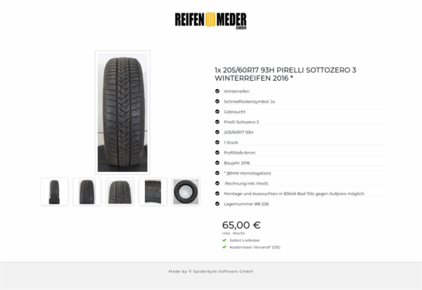 1x 205/60R17 93H PIRELLI SOTTOZERO 3 WINTERREIFEN 2016 * #1SDX – Bild 6