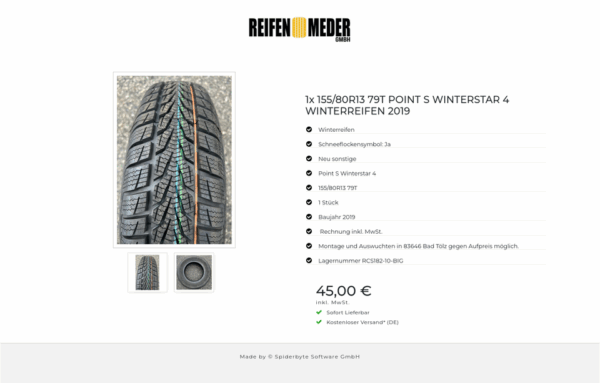 1x 155/80R13 79T POINT S WINTERSTAR 4 WINTERREIFEN 2019 #11UD – Bild 3