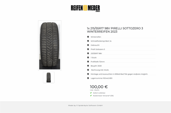 1x 215/55R17 98V PIRELLI SOTTOZERO 3 WINTERREIFEN 2023 #1HQW – Bild 2