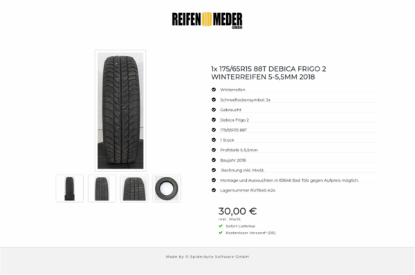 1x 175/65R15 88T DEBICA FRIGO 2 WINTERREIFEN 5-5,5MM 2018 #1DIO – Bild 5