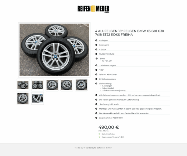 4 ALUFELGEN 18" FELGEN BMW X3 G01 G3X 7x18 ET22 RDKS FREIHA #1DLP – Bild 8