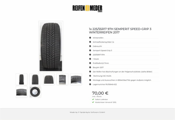 1x 225/55R17 97H SEMPERIT SPEED-GRIP 3 WINTERREIFEN 2017 #1QWE – Bild 8