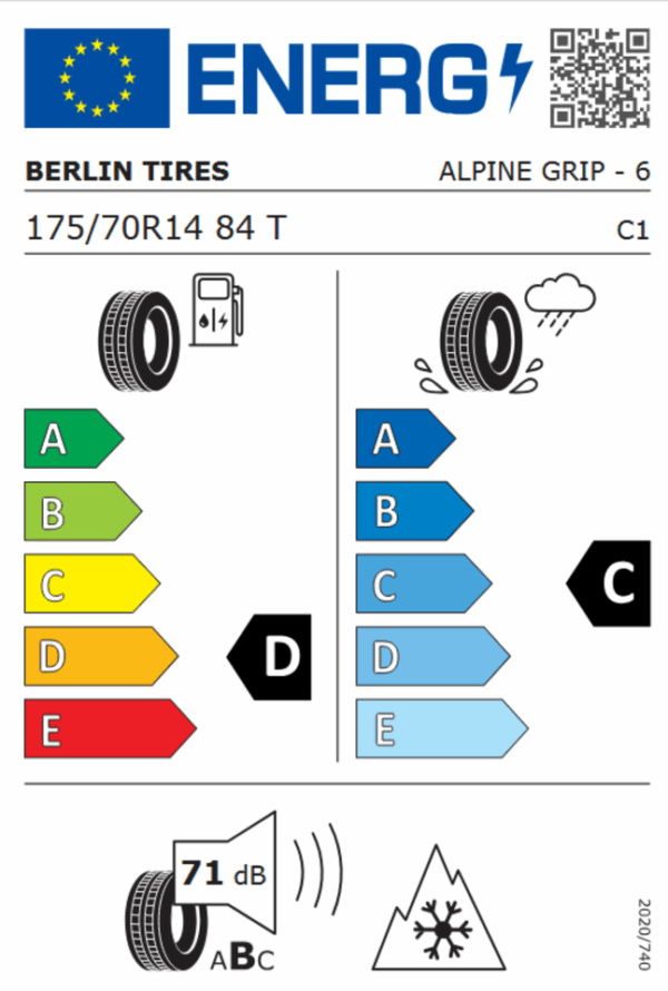 4 x 175/70R14 84T BERLIN TIRES ALPIN GRIP WINTERREIFEN FREIHAUS – Bild 4