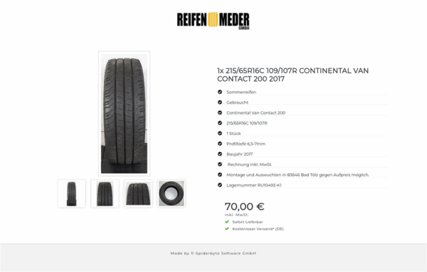 1x 215/65R16C 109/107R CONTINENTAL VAN CONTACT 200 2017 #1QKB – Bild 5