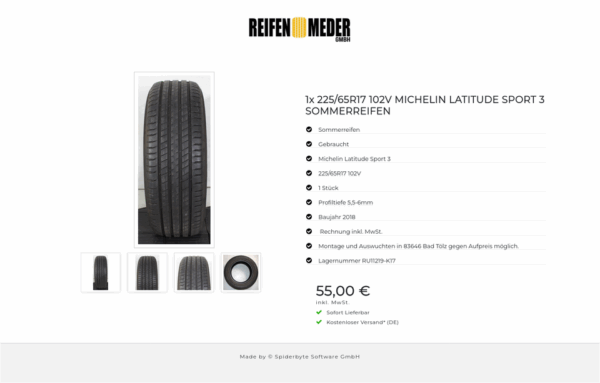 1x 225/65R17 102V MICHELIN LATITUDE SPORT 3 SOMMERREIFEN #1UYG – Bild 5