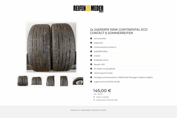 2x 245/50R19 105W CONTINENTAL ECO CONTACT 6 SOMMERREIFEN #11EG – Bild 6