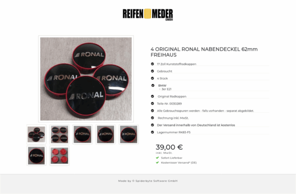 4 ORIGINAL RONAL NABENDECKEL 62mm FREIHAUS #1MGM – Bild 8