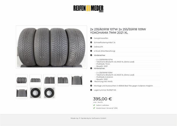 2x 235/60R18 107W 2x 255/55R18 109W YOKOHAMA 7MM 2021 XL #1NFP – Bild 9