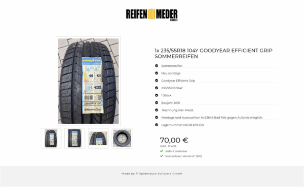 1x 235/55R18 104Y GOODYEAR EFFICIENT GRIP SOMMERREIFEN #7691 – Bild 5