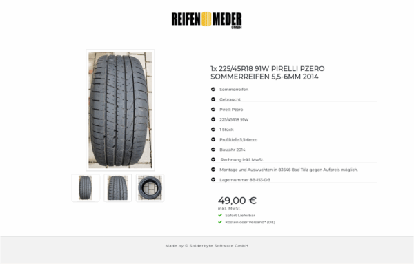1x 225/45R18 91W PIRELLI PZERO SOMMERREIFEN 5,5-6MM 2014 #5348 – Bild 4