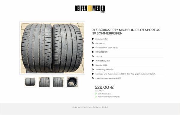 2x 315/30R22 107Y MICHELIN PILOT SPORT 4S N0 SOMMERREIFEN #176E – Bild 5