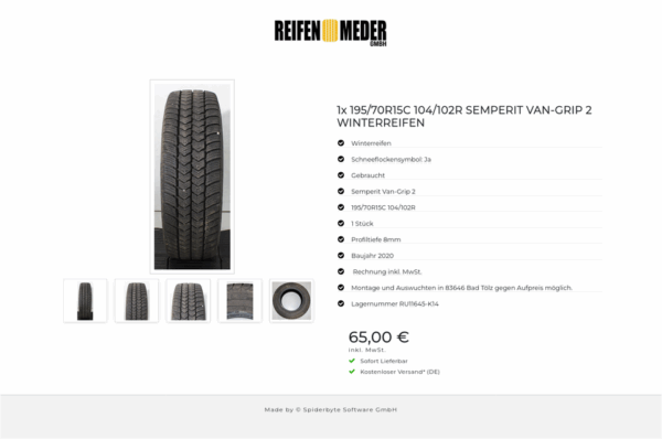 1x 195/70R15C 104/102R SEMPERIT VAN-GRIP 2 WINTERREIFEN #1XXM – Bild 6