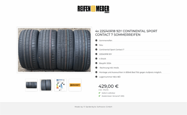 4x 225/40R18 92Y CONTINENTAL SPORT CONTACT 7 SOMMERREIFEN  #1Y3L – Bild 5