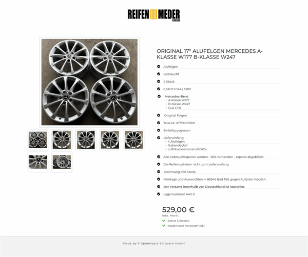 ORIGINAL 17" ALUFELGEN MERCEDES A-KLASSE W177 B-KLASSE W247 #1UYQ – Bild 8