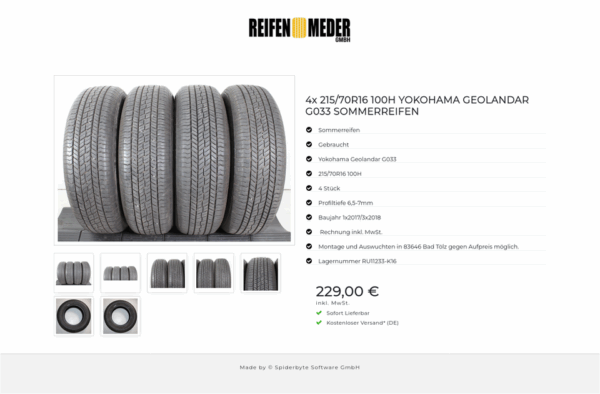 4x 215/70R16 100H YOKOHAMA GEOLANDAR G033 SOMMERREIFEN #1V1K – Bild 8