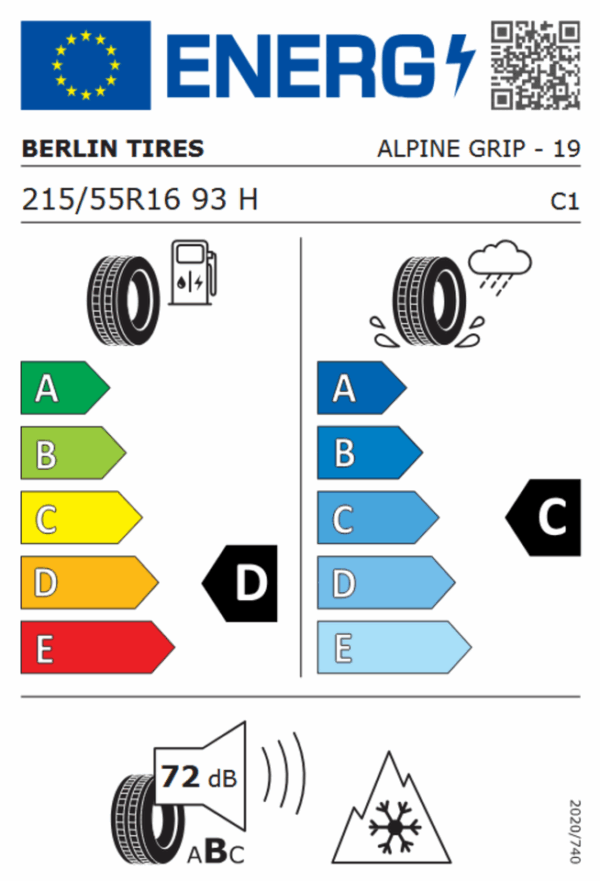 4 x 215/55R16 93H BERLIN TIRES ALPIN GRIP WINTERREIFEN FREIHAUS – Bild 4