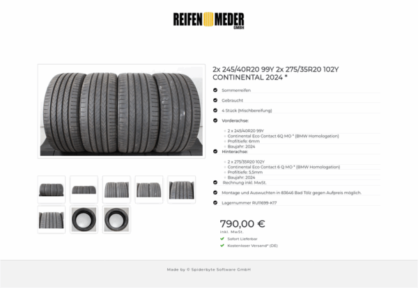 2x 245/40R20 99Y 2x 275/35R20 102Y CONTINENTAL 2024 * #1Z3J – Bild 9