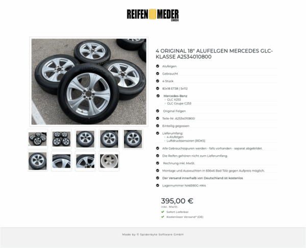 4 ORIGINAL 18" ALUFELGEN MERCEDES GLC-KLASSE A2534010800 #1A8E – Bild 10