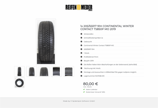 1x 205/55R17 91H CONTINENTAL WINTER CONTACT TS850P MO 2019 #1UHT – Bild 7