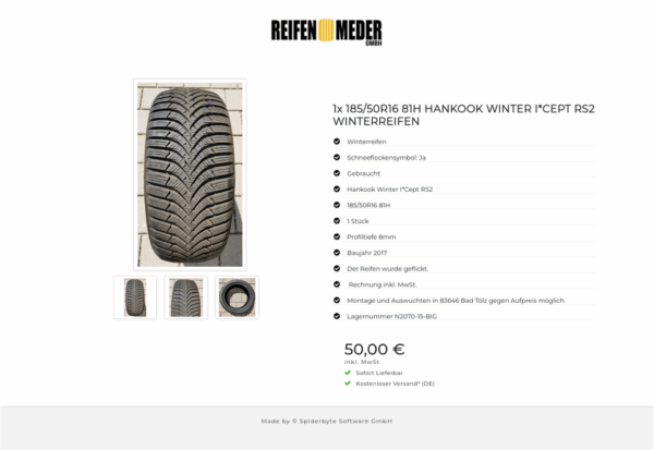 1x 185/50R16 81H HANKOOK WINTER I*CEPT RS2 WINTERREIFEN #3146 – Bild 4