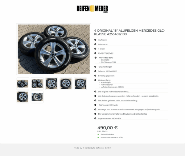 4 ORIGINAL 18" ALUFELGEN MERCEDES GLC-KLASSE A2534012100 #1NBH – Bild 8