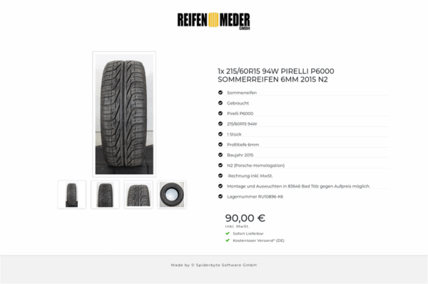 1x 215/60R15 94W PIRELLI P6000 SOMMERREIFEN 6MM 2015 N2 #1T2P – Bild 5