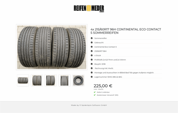 4x 215/60R17 96H CONTINENTAL ECO CONTACT 5 SOMMERREIFEN #12WE – Bild 6