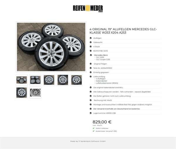 4 ORIGINAL 19" ALUFELGEN MERCEDES GLC-KLASSE W253 X204 A253 #1Q8N – Bild 8