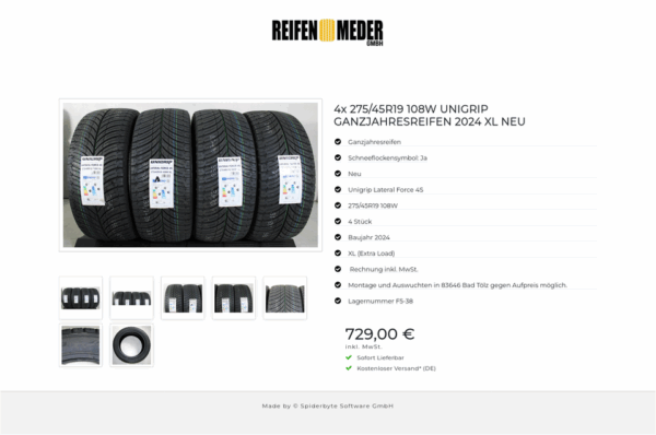 4x 275/45R19 108W UNIGRIP GANZJAHRESREIFEN 2024 XL NEU #1PIX – Bild 8