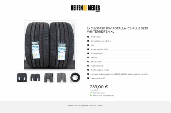 2x 315/35R20 110V ROTALLA ICE-PLUS S220 WINTERREIFEN XL #1HFI – Bild 6