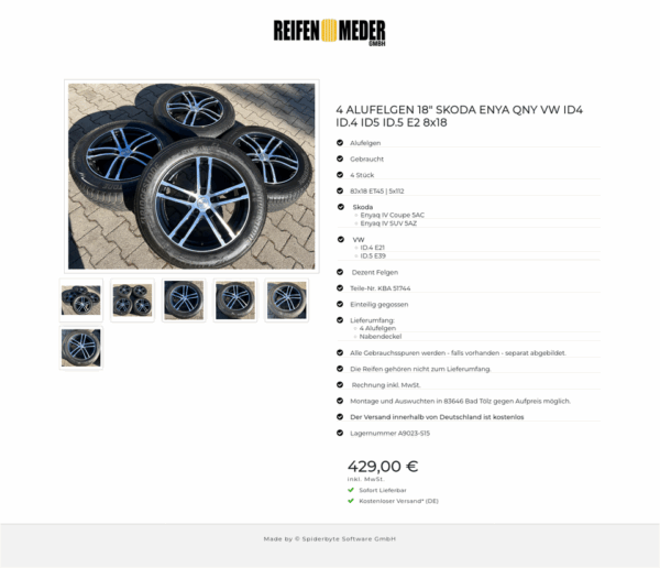 4 ALUFELGEN 18" SKODA ENYA QNY VW ID4 ID.4 ID5 ID.5 E2 8x18 #1UCN – Bild 7